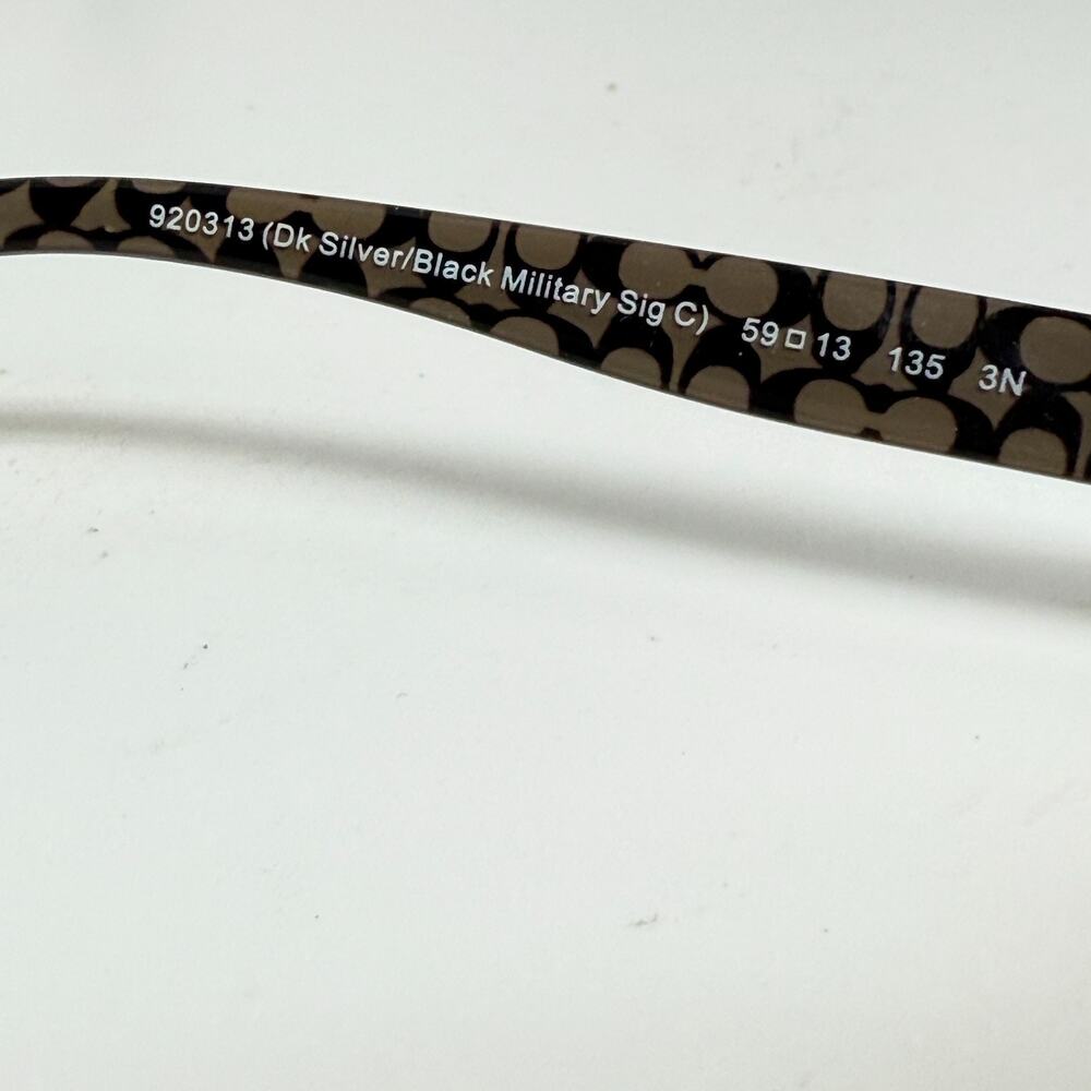 Coach Gunmetal Aviator‎ Glasses Black Temple HC7047 L103 Christina 59 13 H19267 - Picture 5 of 7